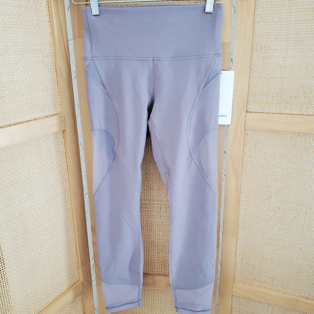 NWT LULULEMON WUNDER TRAIN MESH PANEL HR TIGHT 25" VIOLET VERBANA PURPLE SIZE 6